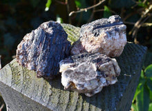 Load image into Gallery viewer, Black Tourmaline & Mica Crystal Raw Chunk Stone Piece Gift Wrapped With Benefits Tag (Smaller)
