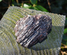 Load image into Gallery viewer, Black Tourmaline & Mica Crystal Raw Chunk Stone Piece Gift Wrapped With Benefits Tag (Smaller)