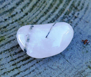 Tourmalinated Quartz Crystal Tumble Stone