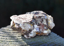 Load image into Gallery viewer, Black Tourmaline & Mica Crystal Raw Chunk Stone Piece Gift Wrapped With Benefits Tag (Smaller)