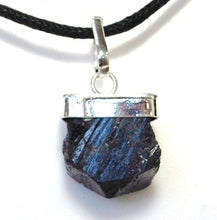 Load image into Gallery viewer, Small Black Tourmaline Pendant Necklace – Natural Crystal Protection Stone with Cord|Reiju