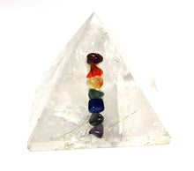 Load image into Gallery viewer, Clear Quartz Crystal Pyramid with Chakra Stones |Reiju
