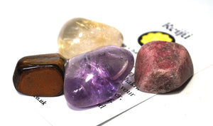 Solar Plexus Chakra Crystal Tumble Stone Healing Set