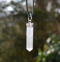 Load image into Gallery viewer, Selenite Terminated Crystal Pendant & 18" Cord Necklace |Reiju