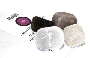 Crown Chakra Crystal Tumble Stone Healing Set (Beautifully Gift Wrapped)