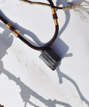 Load image into Gallery viewer, Raw Black Tourmaline Crystal Pendant Necklace – Natural Protection Stone with Adjustable Cord |Reiju