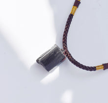 Load image into Gallery viewer, Raw Black Tourmaline Crystal Pendant Necklace – Natural Protection Stone with Adjustable Cord |Reiju
