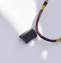 Load image into Gallery viewer, Raw Black Tourmaline Crystal Pendant Necklace – Natural Protection Stone with Adjustable Cord |Reiju