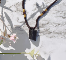Load image into Gallery viewer, Raw Black Tourmaline Crystal Pendant Necklace – Natural Protection Stone with Adjustable Cord |Reiju