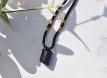 Load image into Gallery viewer, Raw Black Tourmaline Crystal Pendant Necklace – Natural Protection Stone with Adjustable Cord |Reiju