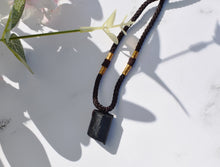 Load image into Gallery viewer, Raw Black Tourmaline Crystal Pendant &amp; Extendable Cord Necklace