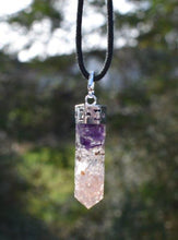 Load image into Gallery viewer, Amethyst, Clear Quartz & Rose Quartz Crystals Orgone Orgonite Pendant Necklace |Reiju