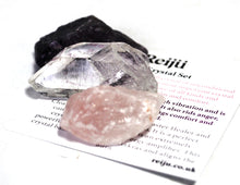 Load image into Gallery viewer, RAC Rose Quartz Amethyst & Clear Quartz Natural Crystal Chunk Set