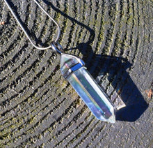 Load image into Gallery viewer, New! Aura Quartz Angel Pendant Necklace Inc 18" Silver Snake Chain & Luxury Gift Box