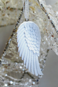 Beautiful White Angel Single Wing Hanging Decoration - Krystal Gifts UK