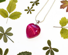 Load image into Gallery viewer, Pink Agate Crystal Heart Pendant