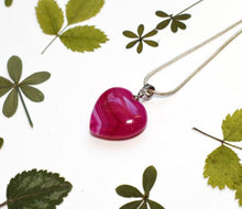 Load image into Gallery viewer, Pink Agate Crystal Heart Pendant