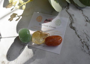 "Crystals For Good Luck" Tumble Stone Set Reiki Charged