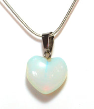 Load image into Gallery viewer, Opalite Heart Crystal Pendant & 18" Chain Necklace |Reiju