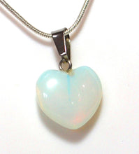 Load image into Gallery viewer, Opalite Heart Crystal Pendant & 18" Chain Necklace |Reiju