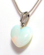 Load image into Gallery viewer, Opalite Heart Crystal Pendant & 18" Chain Necklace |Reiju