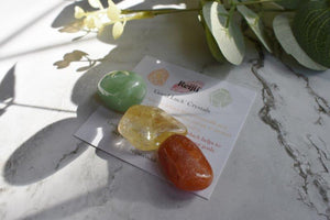 "Crystals For Good Luck" Tumble Stone Set Reiki Charged