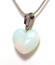 Load image into Gallery viewer, Opalite Heart Crystal Pendant & 18" Chain Necklace |Reiju