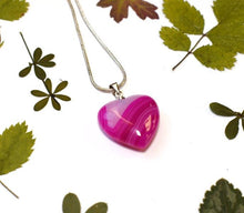 Load image into Gallery viewer, Pink Agate Crystal Heart Pendant