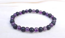 Load image into Gallery viewer, Amethyst & Lava Natural Crystal Stone Bracelet - | Reiju