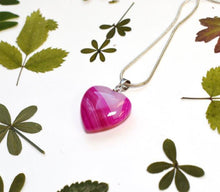 Load image into Gallery viewer, Pink Agate Crystal Heart Pendant