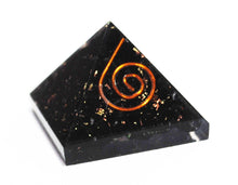 Load image into Gallery viewer, Black Tourmaline Crystal Stone Chips Small Orgone Pyramid