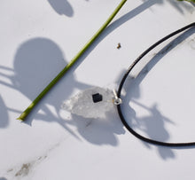 Load image into Gallery viewer, Clear Quartz & Black Tourmaline Natural Arrowhead Pendant Necklace