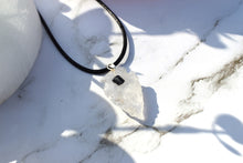 Load image into Gallery viewer, Clear Quartz & Black Tourmaline Natural Arrowhead Pendant Necklace