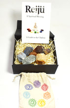 Load image into Gallery viewer, Chakra Crystal Raw Chunk Set Of Seven Inc Guide To The Chakras Gift Set