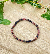 Load image into Gallery viewer, Rhodonite Natural Crystal Small Beads Stone Elasticated Bracelet
