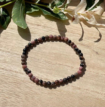 Load image into Gallery viewer, Rhodonite Natural Crystal Small Beads Stone Elasticated Bracelet