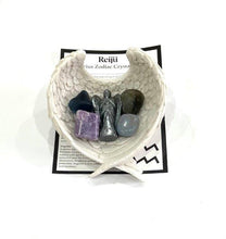 Load image into Gallery viewer, AQUARIUS Zodiac Star Sign Gift Box, Protection Stone, Angel Wing Dish, January February Birthday