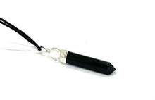 Load image into Gallery viewer, Black Tourmaline Pendant with Clear Quartz Sphere & Cord Necklace