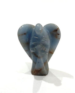 Angelite Crystal Stone Carved Angel Figure Natural Reiki Healing Energy Charged