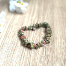 Load image into Gallery viewer, Unakite Polished Crystal Stone Bracelet Gift Wrapped Inc Benefits Tag