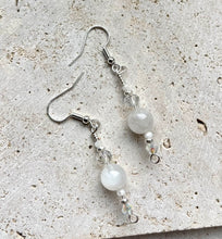 Load image into Gallery viewer, Moonstone & Swarovski Crystal Beaded Earrings