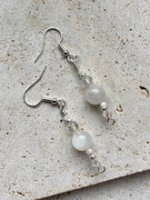 Load image into Gallery viewer, Moonstone & Swarovski Crystal Beaded Earrings