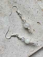Load image into Gallery viewer, Moonstone & Swarovski Crystal Beaded Earrings