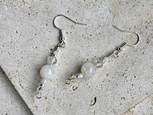 Load image into Gallery viewer, Moonstone & Swarovski Crystal Beaded Earrings