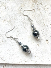 Load image into Gallery viewer, Hematite &amp; Czech Crystal Crystal Beaded Earrings