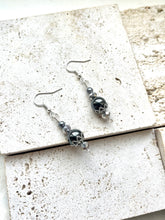 Load image into Gallery viewer, Hematite & Czech Crystal Crystal Beaded Earrings