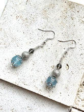 Load image into Gallery viewer, Aquamarine Crystal Beaded Earrings