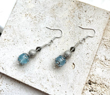 Load image into Gallery viewer, Aquamarine Crystal Beaded Earrings