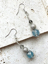 Load image into Gallery viewer, Aquamarine Crystal Beaded Earrings