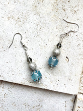 Load image into Gallery viewer, Aquamarine Crystal Beaded Earrings